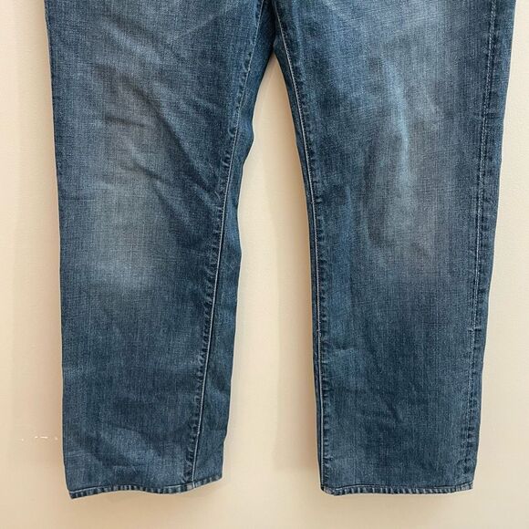 7 Seven For All Mankind Jeans Austyn Mens Size 32 Blue Straight Leg Hemmed - Picture 3 of 12